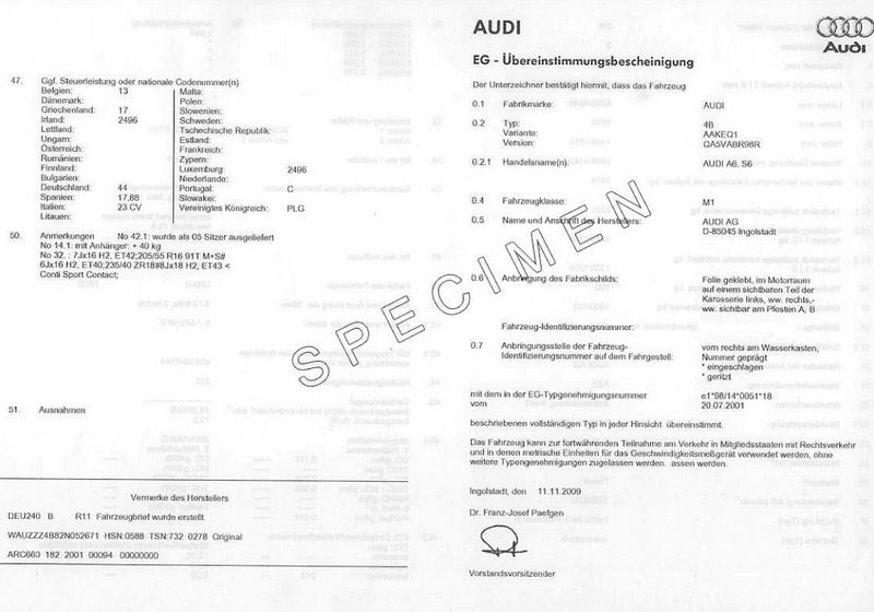 Certificat de Conformité Audi : Utilité et démarches pour l'obtenir 